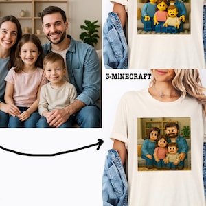 Customized Style Art T-Shirt for Anime Lovers Shirt for Cartoon Lovers T-Shirt Custom Family Portrait as Cartoon Shirt for Cute Couple Gift