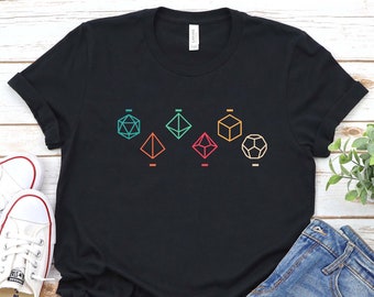 Retro DnD Dice Shirt, Dungeons And Dragons Shirt, D&D Tshirt, DnD Dice Set Shirt, Geeky Shirt, Gifts for Geeks, DnD Shirt, RPG Gamer Shirt