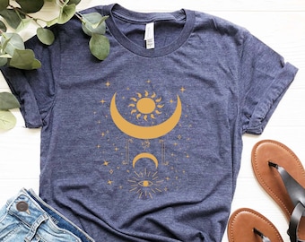Evil Eye Shirt Sun and Moon Shirt All Seeing Eye Spiritual Shirts Witchy Clothing Witchy Things Witchy Clothes Witchy Shirt Celestial Shirt