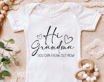 Hi Grandma Baby Bodysuit, Grandma Pregnancy Announcement, Grandma To Be Gift, Grandma Baby Bodysuit, Pregnancy Announcement, Baby Reveal
