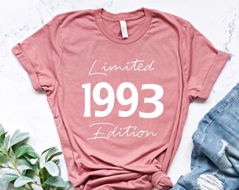 Limited Edition 1993 Birthday T-Shirt, 30th Birthday Shirt, Birthday Party T-Shirts, Gift For Her, 30th Anniversary Gift for Parents, Thirty