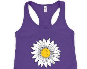 Flower Tank Top, Nature Lover Tank Top, Daisy Tank Top, Wildflower Tank Top, Floral Tank Top, Colorful Tank Top, Women Tank Top, Gift for he