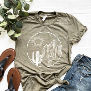 Desert Shirt, Cactus Plants, T-Shirt For Women, Cactus Shirt, Desert Adventure Shirt, Arizona Shirt, Cute Cactus Shirt, Cactus Scene Shirt