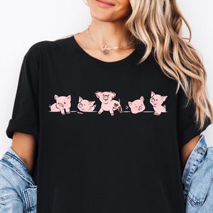 Cute Pig Shirt for Women Animal Lover Graphic Tee Farm Animal Gift Funny Pig Tee Country Style Casual Outfit Gift for her