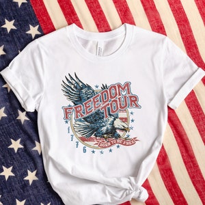 Freedom Tour Shirt, Born to Be Free Shirt, Memorial Day Tee, American Eagle Tshirt, Independence Day Shirt, Patriotic Shirt, 4th of July Tee