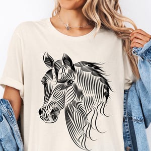 Camiseta de caballo, camiseta para amantes de los caballos, camiseta para chica con caballos, regalo para madre, camisetas para amantes de los animales, regalo para amantes de los caballos, camiseta para mujeres con amor por los caballos imagen 1