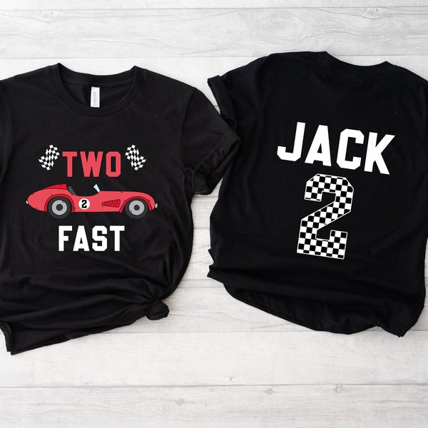 Two fast race car shirt, Racing tshirt, Racecar birthday shirt, Birthday boy shirt, Racecar birthday party, Race car shirt, Custom race car