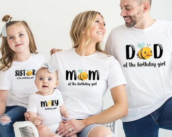 Family Matching Birthday Bee Shirt, Bee Day Birthday Shirt, Bee Family Birthday Shirt, Daughters Birthday Party, Birthday Girl Team Shirt