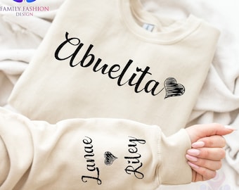 Personalized Abuelita Sweatshirt, Abuelita With Grandkids Names Crewneck, Gift For Abuelita, Custom sweatshirt, Gift for grandma, Mom Gift