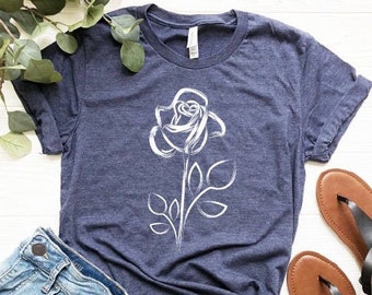 Rose Flowers tshirt, pocket top floral gifts, flower tees, rose gifts, women graphic tshirt, Unisex tshirt, women shirt, girls gift