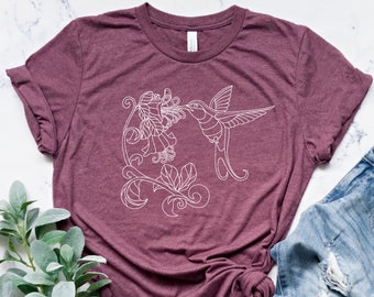 Floral Bird Shirt, Bird Lover Shirt, Watercolor Shirt , Watercolor Lover Shirt , Floral Animal Shirts, Plant Mom Shirt