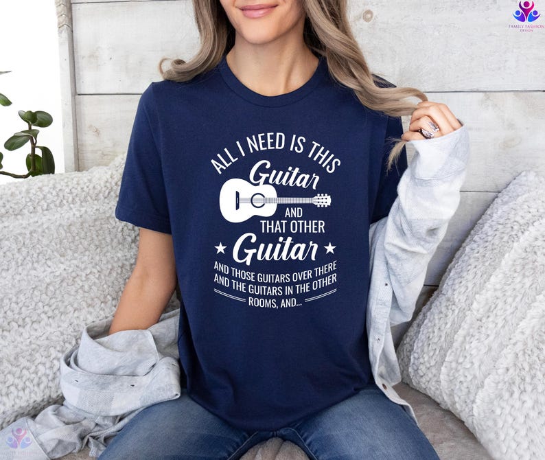 All I Need This Guitar, Acoustic Guitar T-Shirt, Musician Tee, Guitar player gift, Cool guitar band shirt, Music lover tee, Guitar Lover Tee