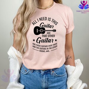 All I Need This Guitar, Acoustic Guitar T-Shirt, Musician Tee, Guitar player gift, Cool guitar band shirt, Music lover tee, Guitar Lover Tee