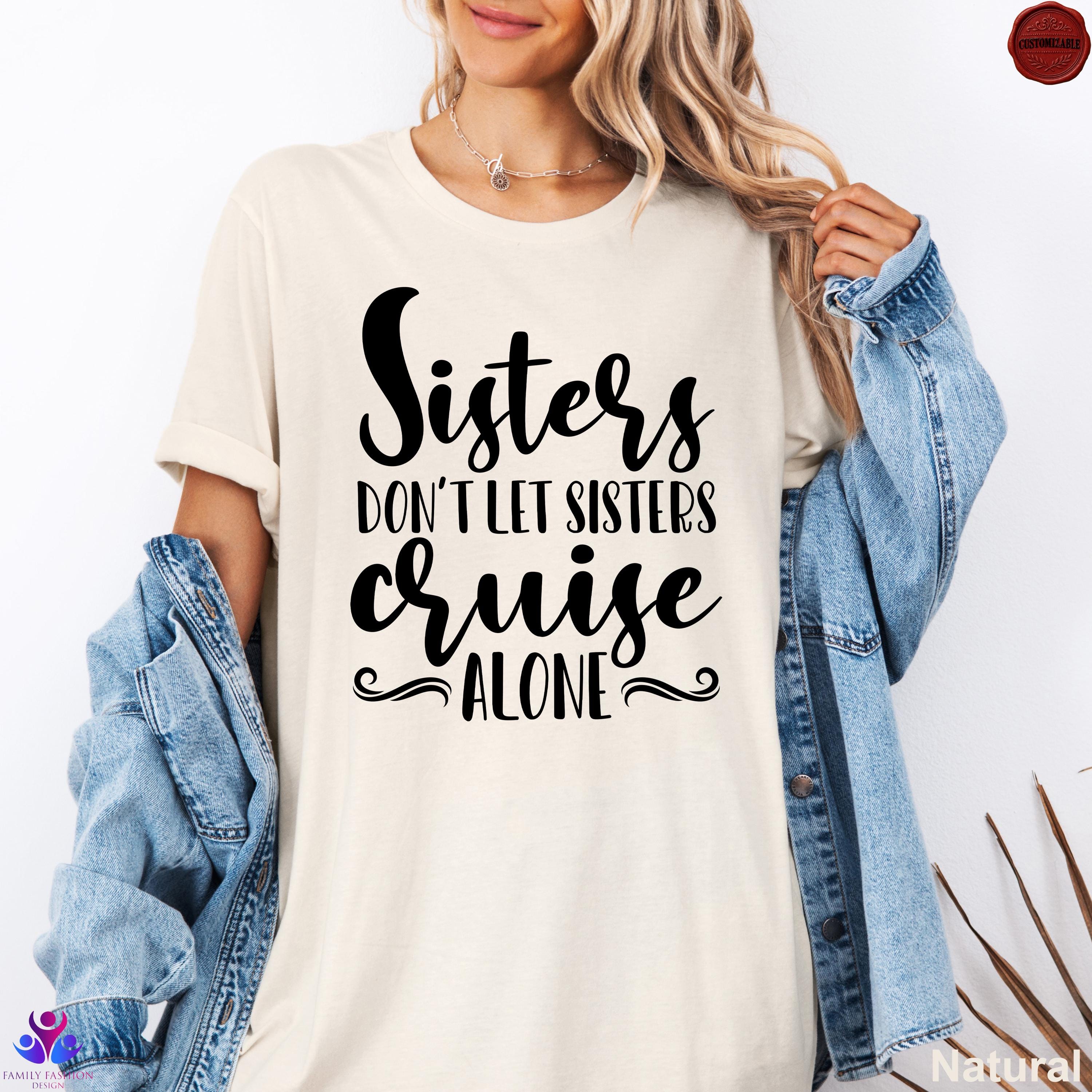 White Trucker Hat with Nautical Print sisters dont let sisters cruise alone Sisters Don main image 2