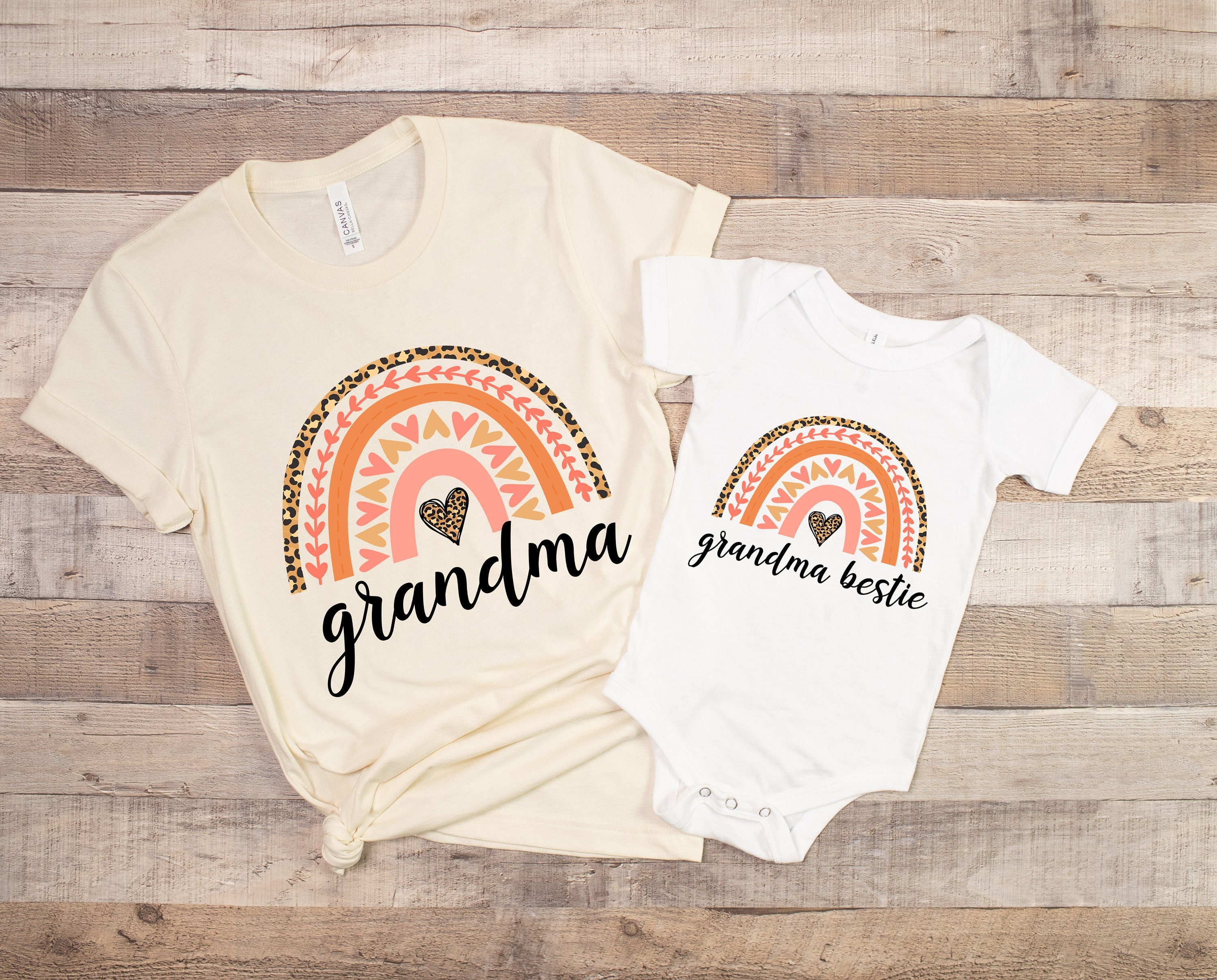 Grandma and Grandkid Matching Shirt, Grandmas Bestie Onesie