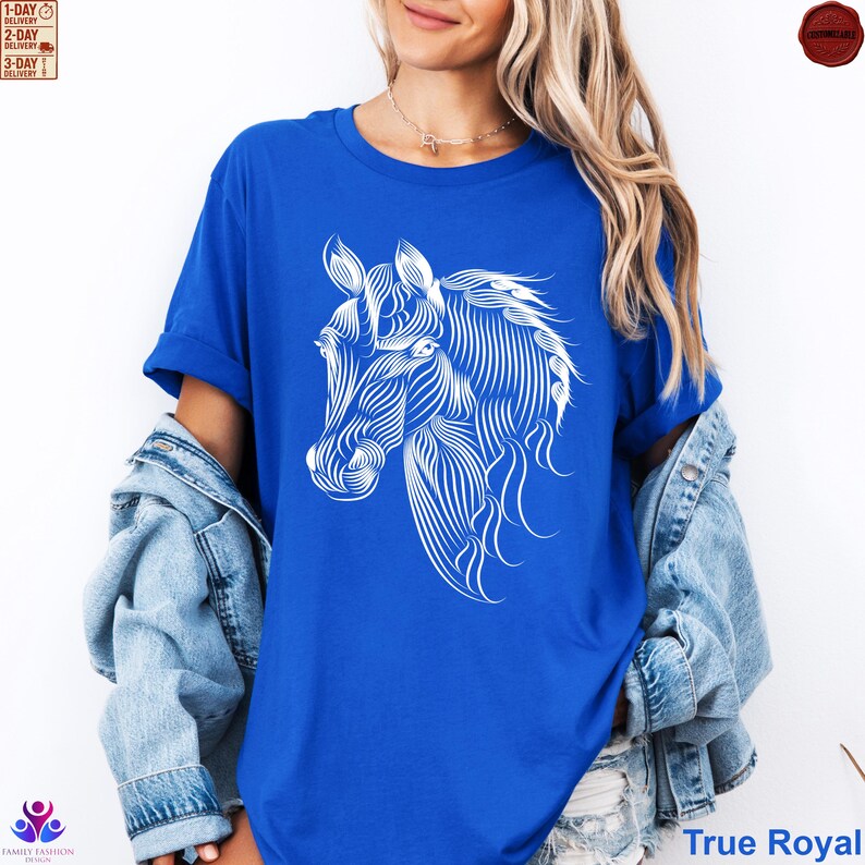 Camiseta de caballo, camiseta para amantes de los caballos, camiseta para chica con caballos, regalo para madre, camisetas para amantes de los animales, regalo para amantes de los caballos, camiseta para mujeres con amor por los caballos True Royal