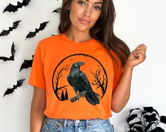 Raven Lover Shirt, Viking Scandinavian Tree Shirt, Viking Gift For Men, Raven Woman Shirt, Raven Shirt, Bird Lover Gift, Bird Crow Shirt