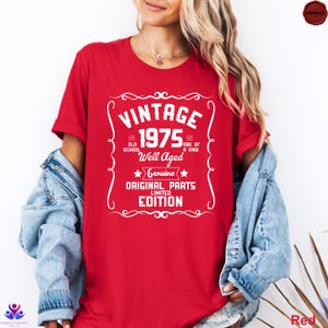 50th Birthday Shirt, Vintage 1975 Shirt, 50th Birthday Gift For Women, 50th Birthday Gift For Men, 50th Birthday Best Friend Red