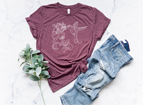 Floral Bird Shirt, Bird Lover Shirt, Watercolor Shirt , Watercolor Lover Shirt , Floral Animal Shirts, Plant Mom Shirt