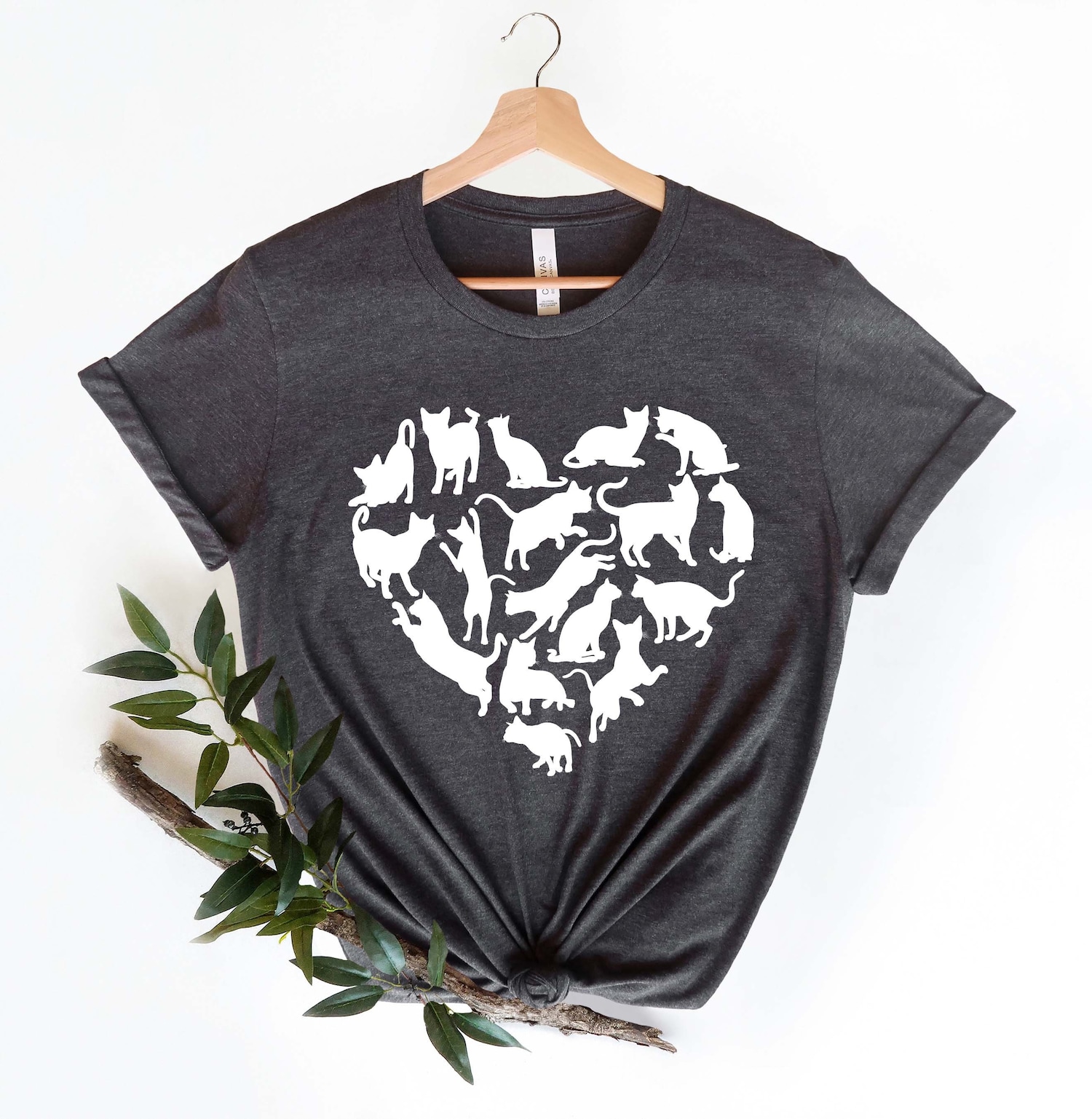 Cat Shirt, Cat Heart Shirt, Cats Tshirt, Gift for Cat Mom, Cat Mom Shirt, Cat Shirts for Women, Cat Lover Shirt, Cat Owner Gift Idea