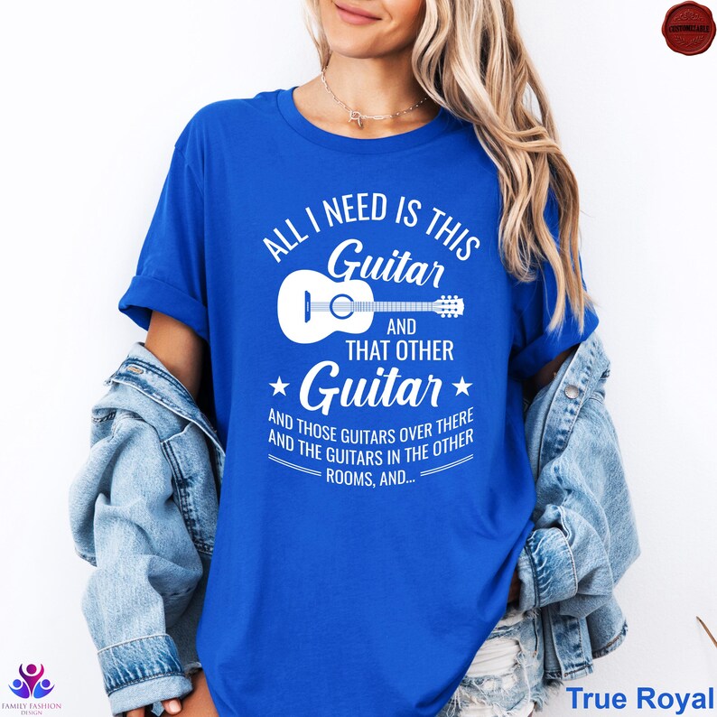 All I Need This Guitar, Acoustic Guitar T-Shirt, Musician Tee, Guitar player gift, Cool guitar band shirt, Music lover tee, Guitar Lover Tee