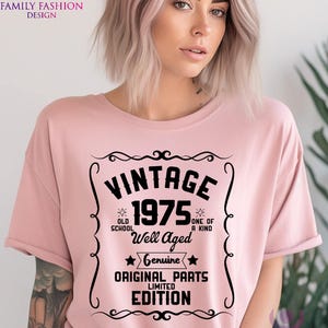 50th Birthday Shirt, Vintage 1975 Shirt, 50th Birthday Gift For Women, 50th Birthday Gift For Men, 50th Birthday Best Friend Pink