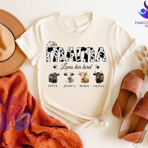 Custom Mom Shirt With Names, Custom Cow Print Shirt, Cow mama Shirt, Western Mama Shirt, Personalized Mom, Mothers Day Gift