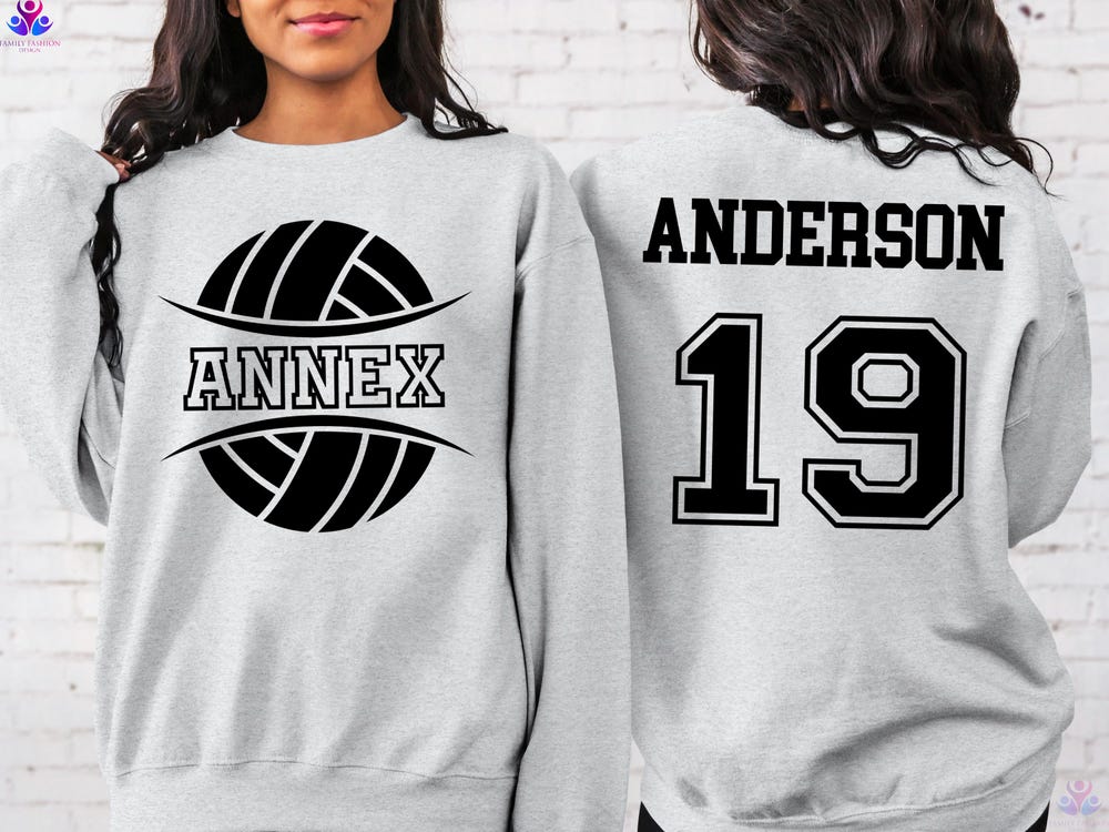 Snorider Design Custom Name Volleyball Sweatshirt, Custom Volleyball Sweatshirt, Volleyball Lover Gift, Volleyball Team Sweatshirt, Trendy Sport Sweater