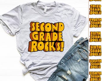 Second Grade Rocks Shirt, 3rd Grade Shirt, 4th Grade Team Shirt, Happy First Day of School Tee, Back To School Shirt, Clasroom Crew Tshirt