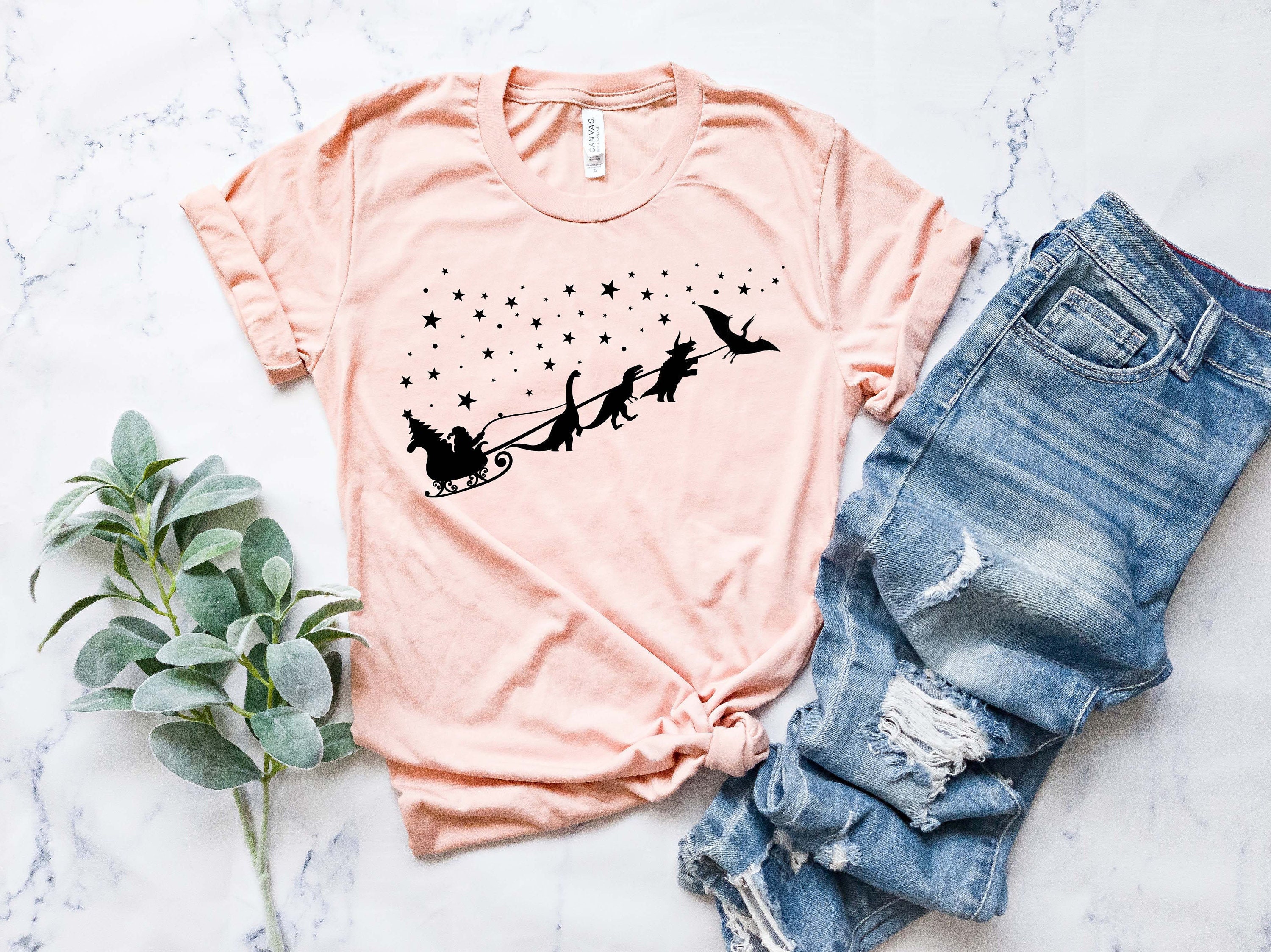 Discover Dinosaur Sleigh Shirt, Christmas T-shirt, Dinosaur Shirt, Christmas Gift, Cute Dinosaur Shirt, Christmas Kids Shirt, Holiday Gift for Kids