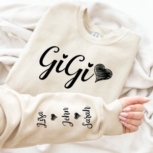 Personalized Gigi Sweatshirt, Gigi With Grandkids Names Crewneck, Gift For New Gigi, Custom sweatshirt, Gift for grandma, ,Grandmother Gift