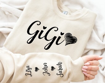 Personalized Gigi Sweatshirt, Gigi With Grandkids Names Crewneck, Gift For New Gigi, Custom sweatshirt, Gift for grandma, ,Grandmother Gift