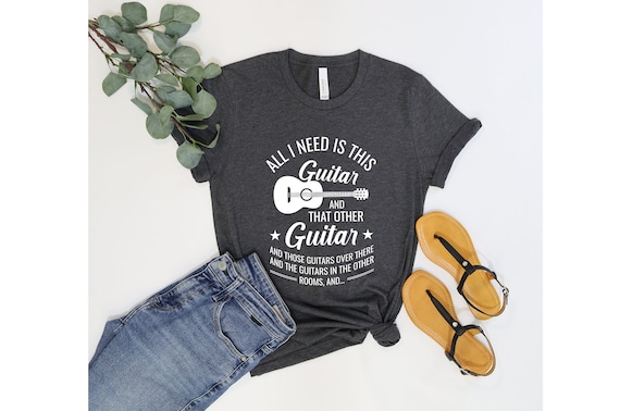 All I Need This Guitar, Acoustic Guitar T-Shirt, Musician Tee, Guitar player gift, Cool guitar band shirt, Music lover tee, Guitar Lover Tee