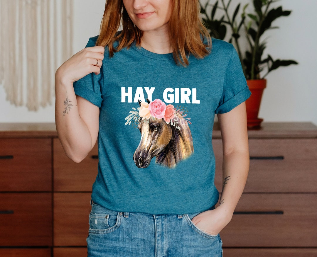 Hay Girl Tshirt, Horse Tshirt, Horse Lover Tshirt, Girls Horse Tshirt