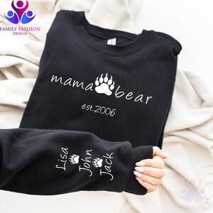 Custom Mama Bear Sweatshirt, Mama Bear Hoodie, Mom sweatshirt, Personalized mama gift, Personalized mother's day gift