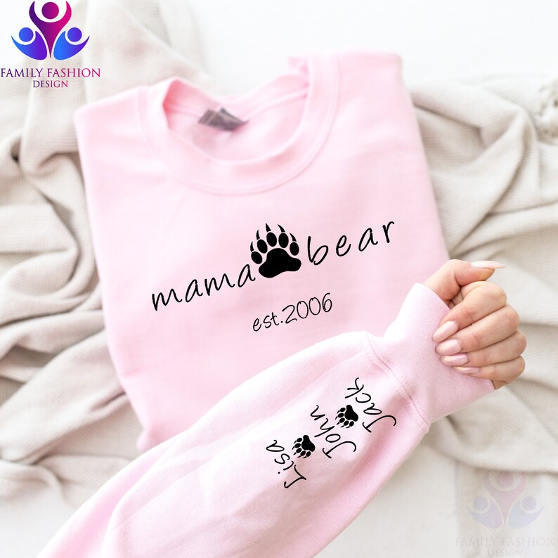 Custom Mama Bear Sweatshirt, Mama Bear Hoodie, Mom sweatshirt, Personalized mama gift, Personalized mother's day gift