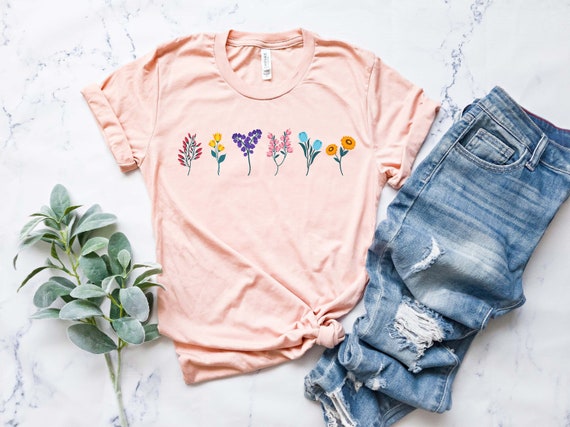 Wildflower Tshirt, Wild Flowers Shirt, Floral Tshirt, Flower Shirt, Gift for Women, Ladies Shirts, Best Friend Gift