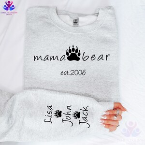 Custom Mama Bear Sweatshirt, Mama Bear Hoodie, Mom sweatshirt, Personalized mama gift, Personalized mother's day gift