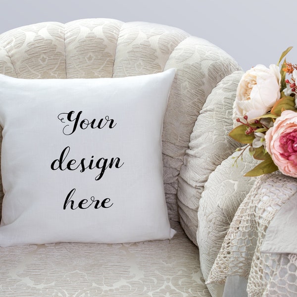 square Pillow mockup, white pillow mockup,  styled pillow mockup, pillow mockup, pillow photo, throw pillow mockup