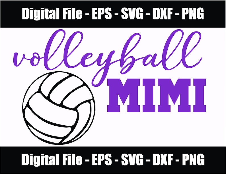 Volleyball Mimi Digital File Download. Volleyball Mimi SVG Etsy