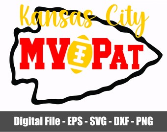 MVPat SVG - PNG - eps - dxf. MVP Pat Mahomes svg - png. Chiefs MVPat svg - png. Chiefs mvp digital. Files for Cricut. Files for Silhouette.