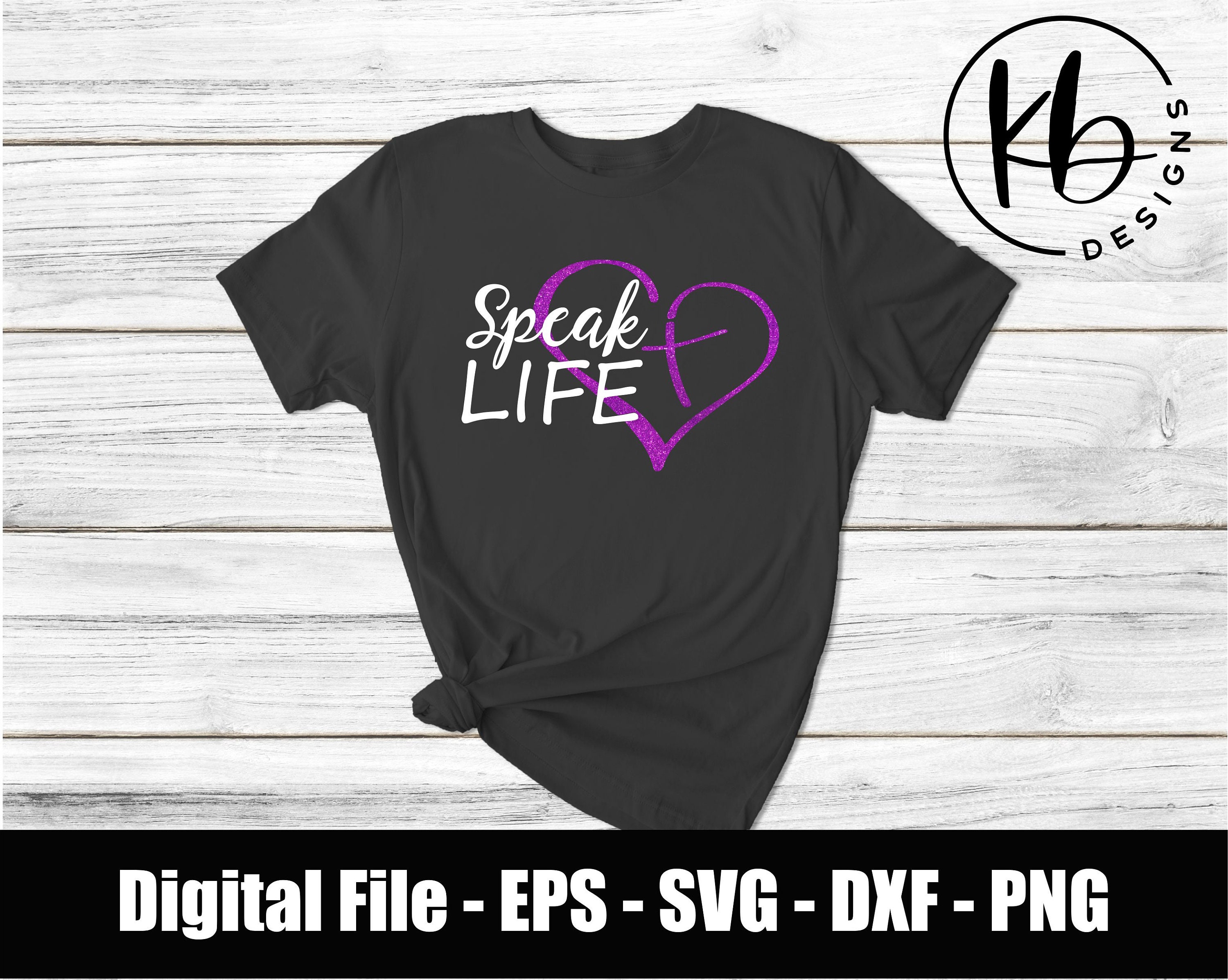 Speak Life Heart Cross Digital File Download. Speak Life SVG - PNG - eps - dxf. Christmas Files. Files for Silhouette. Files for Cricut.