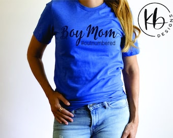 UNISEX Boy Mom Fashion T-Shirt. Family Fashion Shirt. Boy Mom Quote. Outnumbered T-Shirt. Gift for Mom. Gift for Friend.