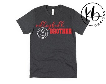 Volleyball Brother Fashion T-Shirt - Langarm - Pullover - Hoodie. Volleyball Familie. Sportfamilie. Herrenmode. Geschenk für Bruder.