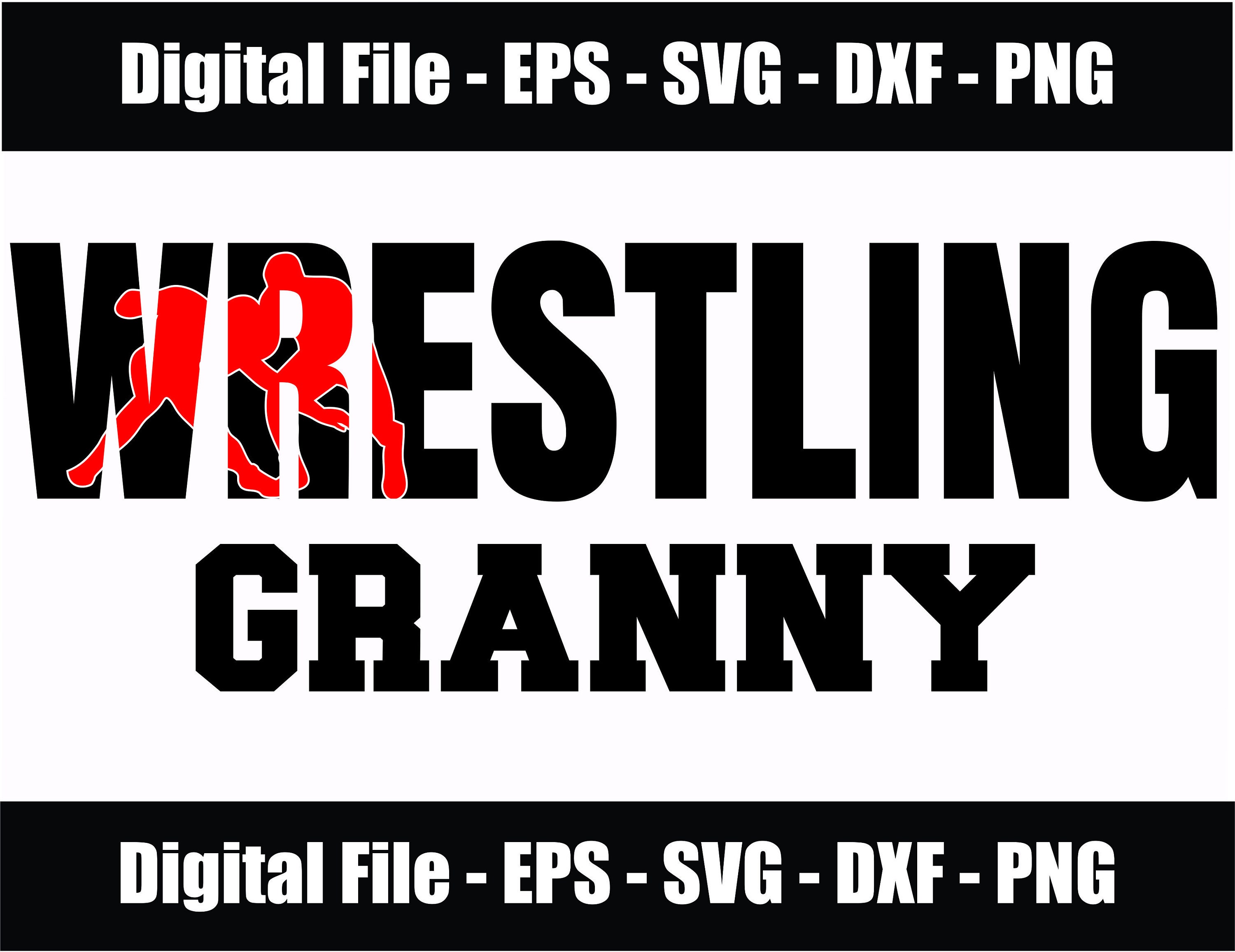 Wrestling Grandma SVG - PNG - eps - dxf. File digitali dei fan di wrestling. Wrestling Family Files. File per Cricut. File per Silhouette.