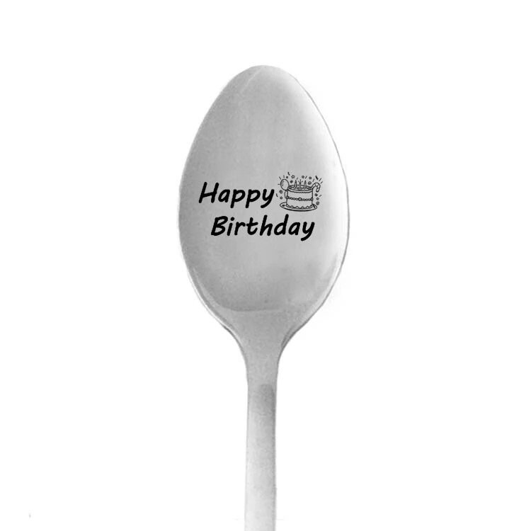 Happy Birthday Engraved Spoon Etsy