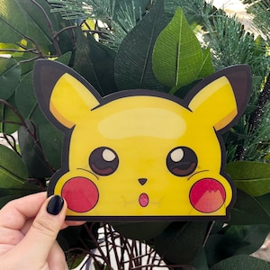 Adesivo de movimento 3D grande e fofo com bochechas de Pikachu