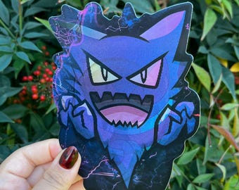 Pegatina 3D de la evolución de Gengar (Grande)