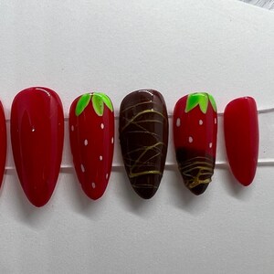Chocolate covered Strawberries Press on Nails