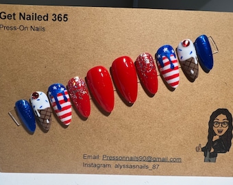 Memorial Day Press on Nails